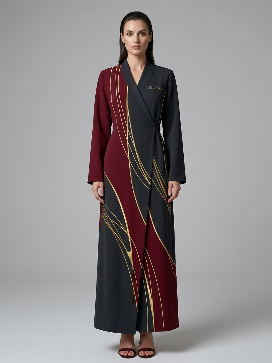 Robe longue Clak Cbon - Élégance et Haute Couture en Volcan 
