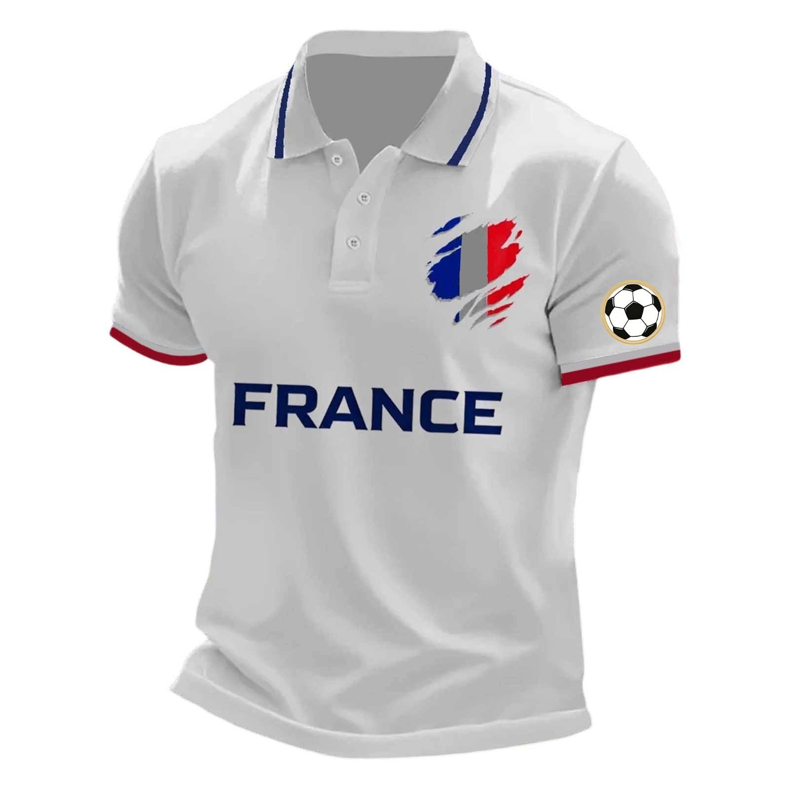 France 2026 men's football supporter t-shirt streetwear, blue, white, red. Image 81 of 94.