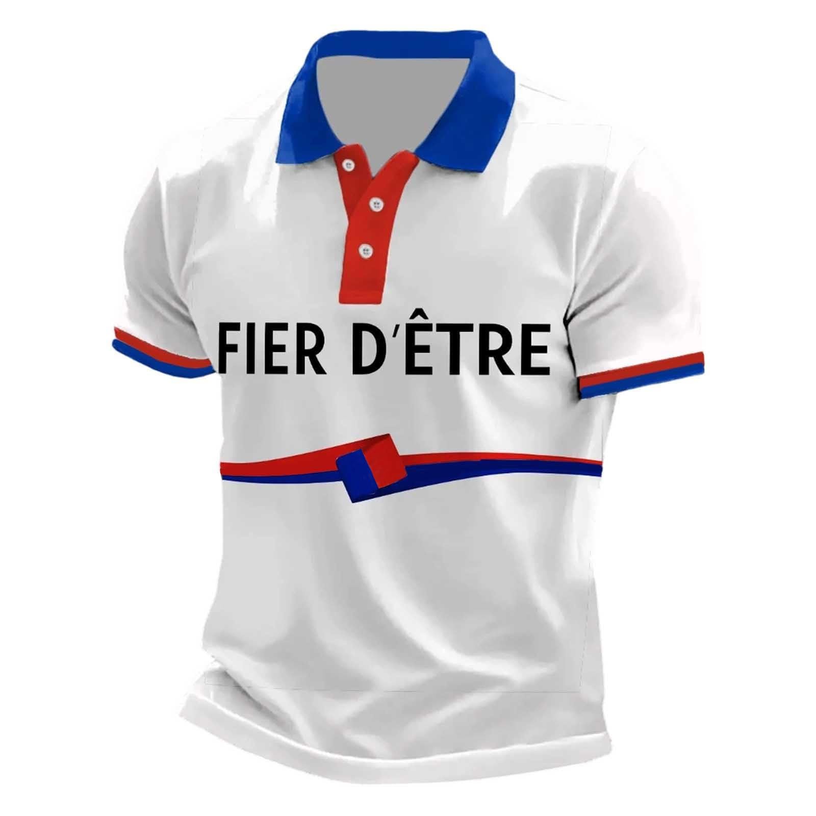 France 2026 Men's Football Supporter T-Shirt Streetwear, front view, vibrant blue, rooster emblem.