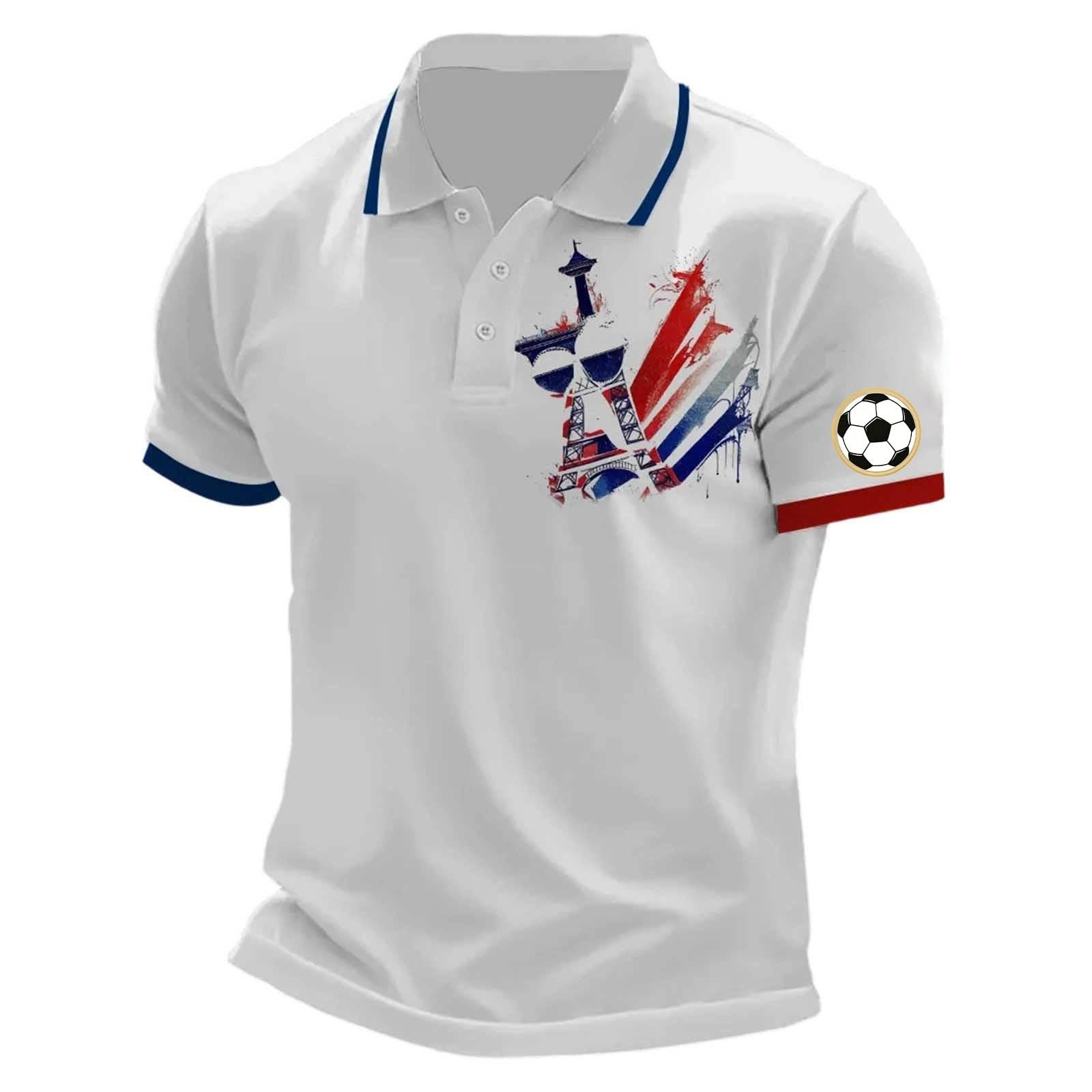 France 2026 Men's Short Sleeve Printed Football Shirt – Summer Supporter Football T-Shirt Music Fashion Streetwear Print for Sports Fans