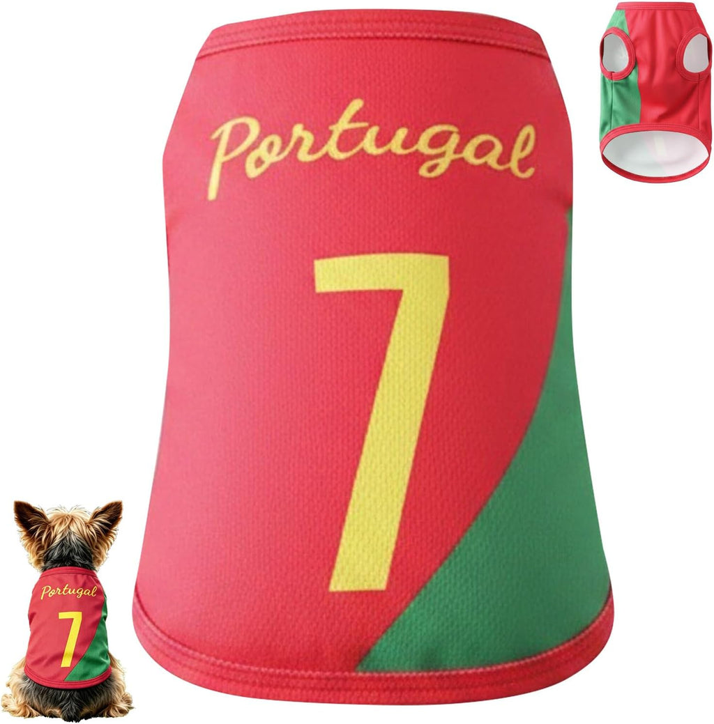 Maillot de Foot pour Chien, Maillot sans Manches à Thème National, Vêtement de Sport Chien T Shirt pour Petit Moyen Grand Chiens, Football Supporters Cats Dogs Pyjama Sportif Compagnie Vêtement