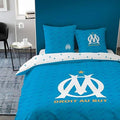 OM Duvet Cover and Pillowcase 100% Cotton – Net Curtain 240 x 220 + 2 to 63 x 63 cm, Blue