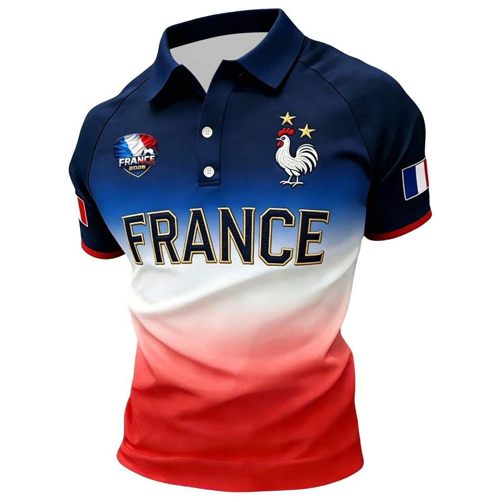France 2026 Men's Short Sleeve Printed Football Shirt – Summer Supporter Football T-Shirt Music Fashion Streetwear Print for Sports Fans