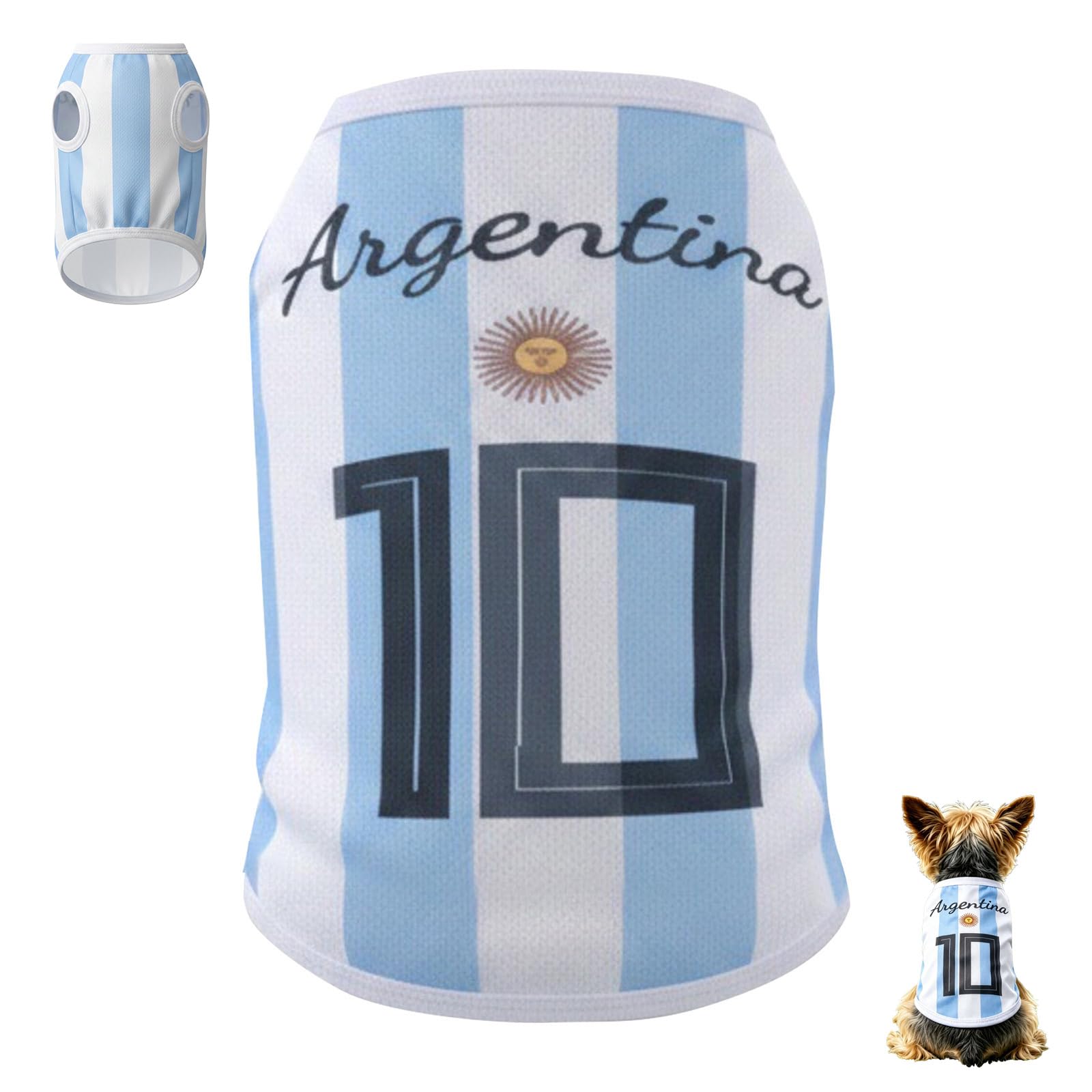 Maillot de Foot pour Chien, Maillot sans Manches à Thème National, Vêtement de Sport Chien T Shirt pour Petit Moyen Grand Chiens, Football Supporters Cats Dogs Pyjama Sportif Compagnie Vêtement