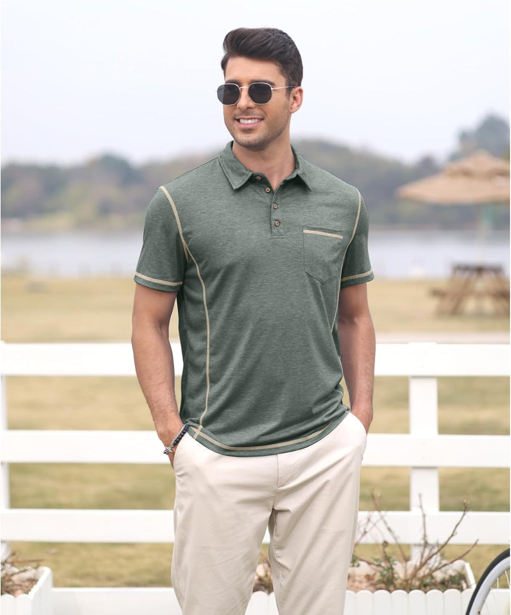 Men's Short Sleeve Polo Shirt Summer Golf Tee Shirt Sport Regular Fit Casual T-Shirts M-3XL