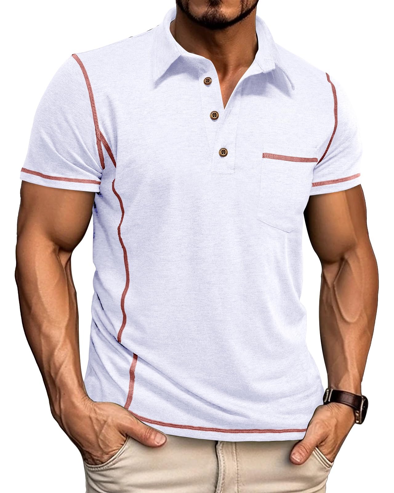 Men's Short Sleeve Polo Shirt Summer Golf Tee Shirt Sport Regular Fit Casual T-Shirts M-3XL