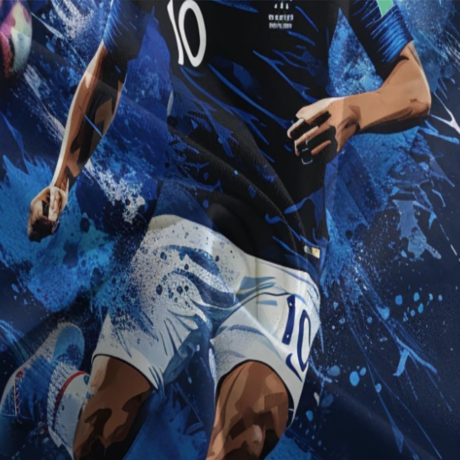 Kylian Mbappe 3D Duvet Cover Set, Microfibre 2-Piece Bedding Set with Zip, Duvet Cover and Pillowcases Single (135 x 200 cm)