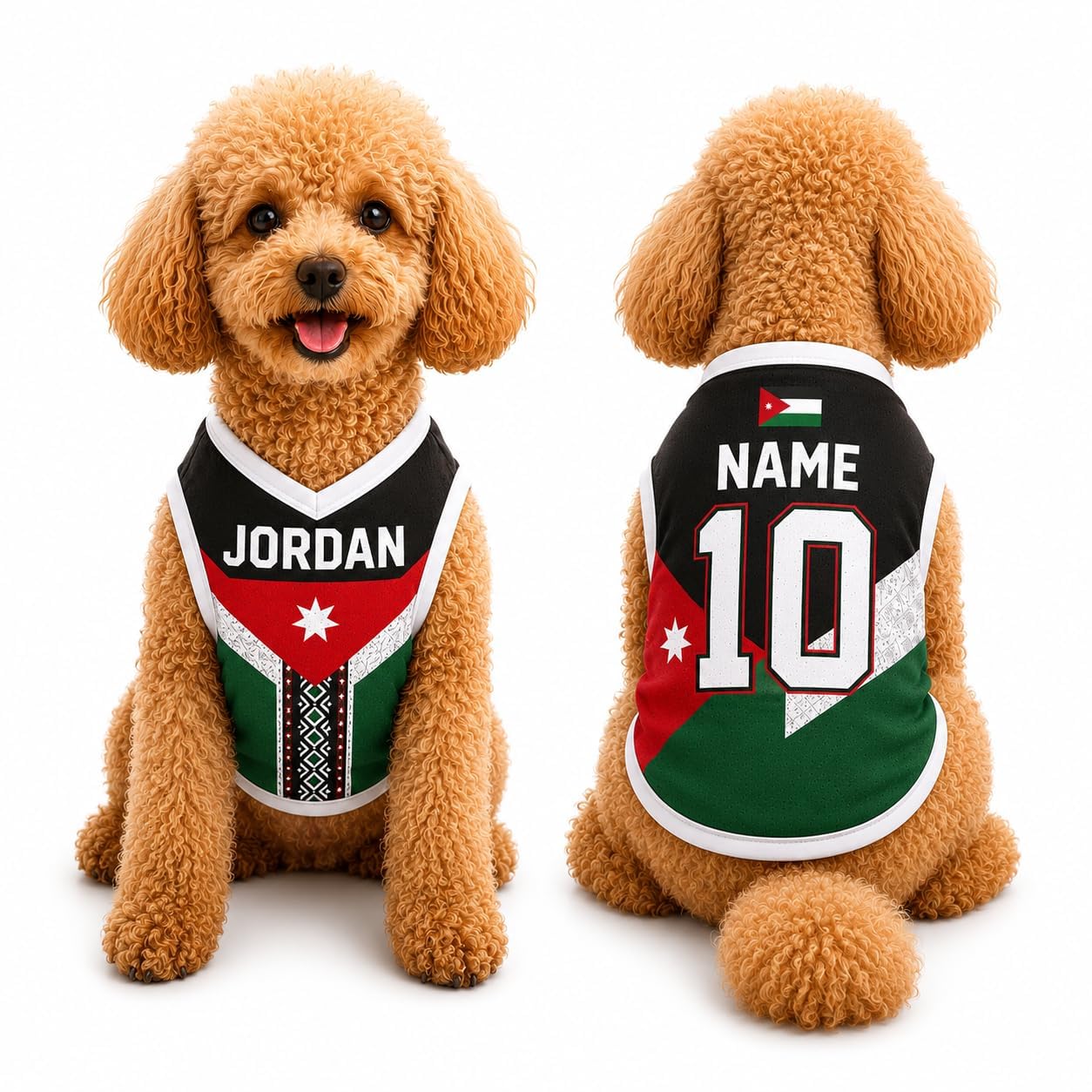 T Shirt Chien Personnalisé Style 2026, Maillot Drapeau Pays avec Nom Numéro, Tissu Mesh Léger Respirant pour Petit Moyen Grand Chien, Cadeau Fan Foot