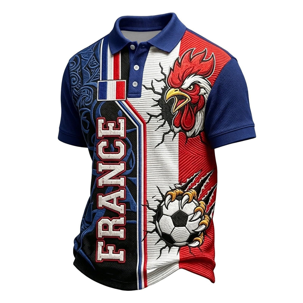 France 2026 Men's Short Sleeve Printed Football Shirt – Summer Supporter Football T-Shirt Music Fashion Streetwear Print for Sports Fans
