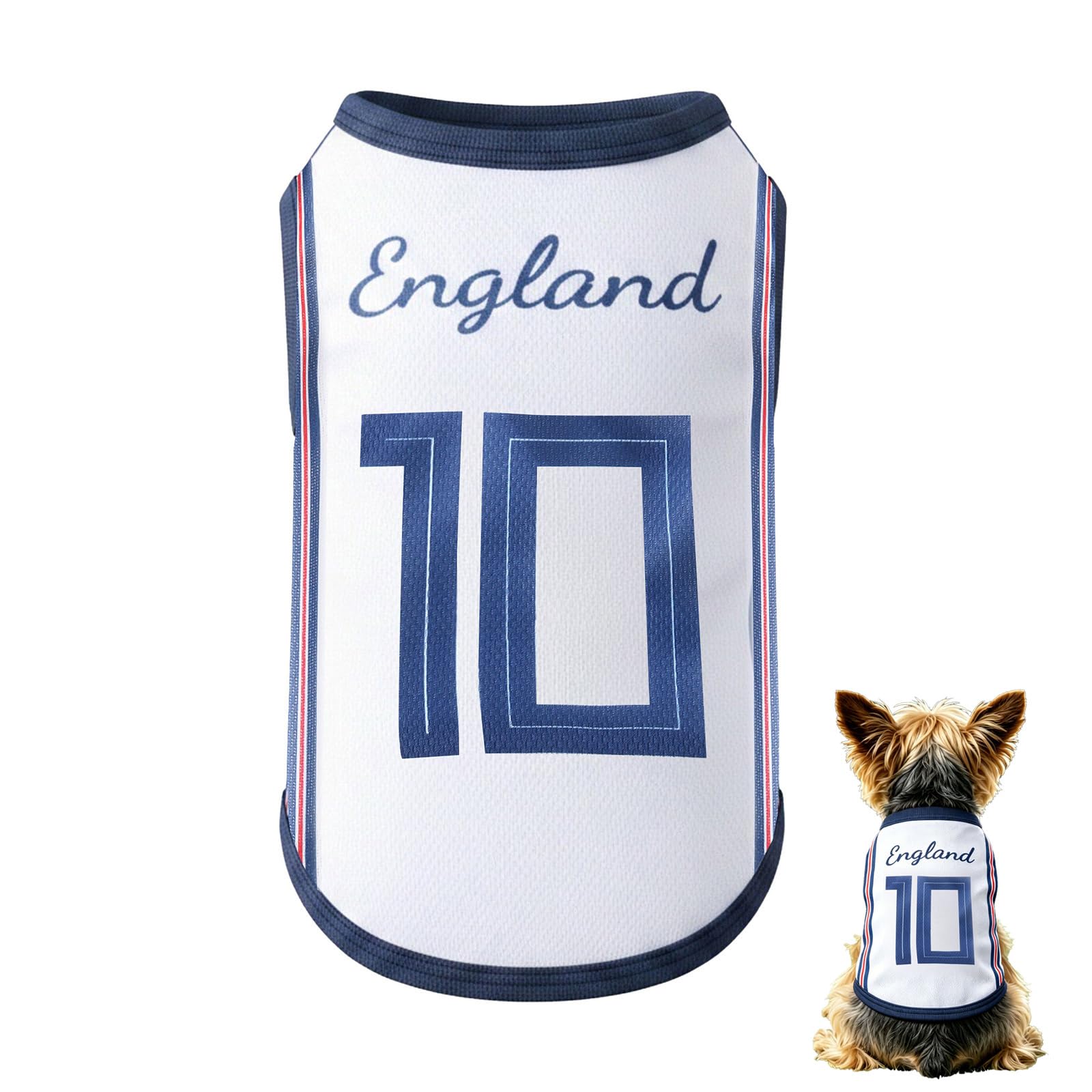 Maillot de Foot pour Chien, Maillot sans Manches à Thème National, Vêtement de Sport Chien T Shirt pour Petit Moyen Grand Chiens, Football Supporters Cats Dogs Pyjama Sportif Compagnie Vêtement