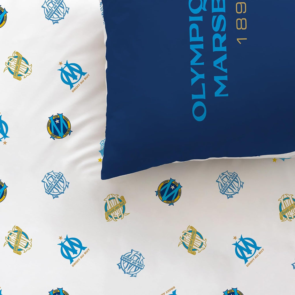 OMYDREAM Om Celebration Bedding Set | Children's Bedroom | 100% Cotton | Oeko-TEX | Duvet Cover + Pillow Case(s) | Reversible Print (Blue, 240 x 220 + 2 x 63 x 63 cm)