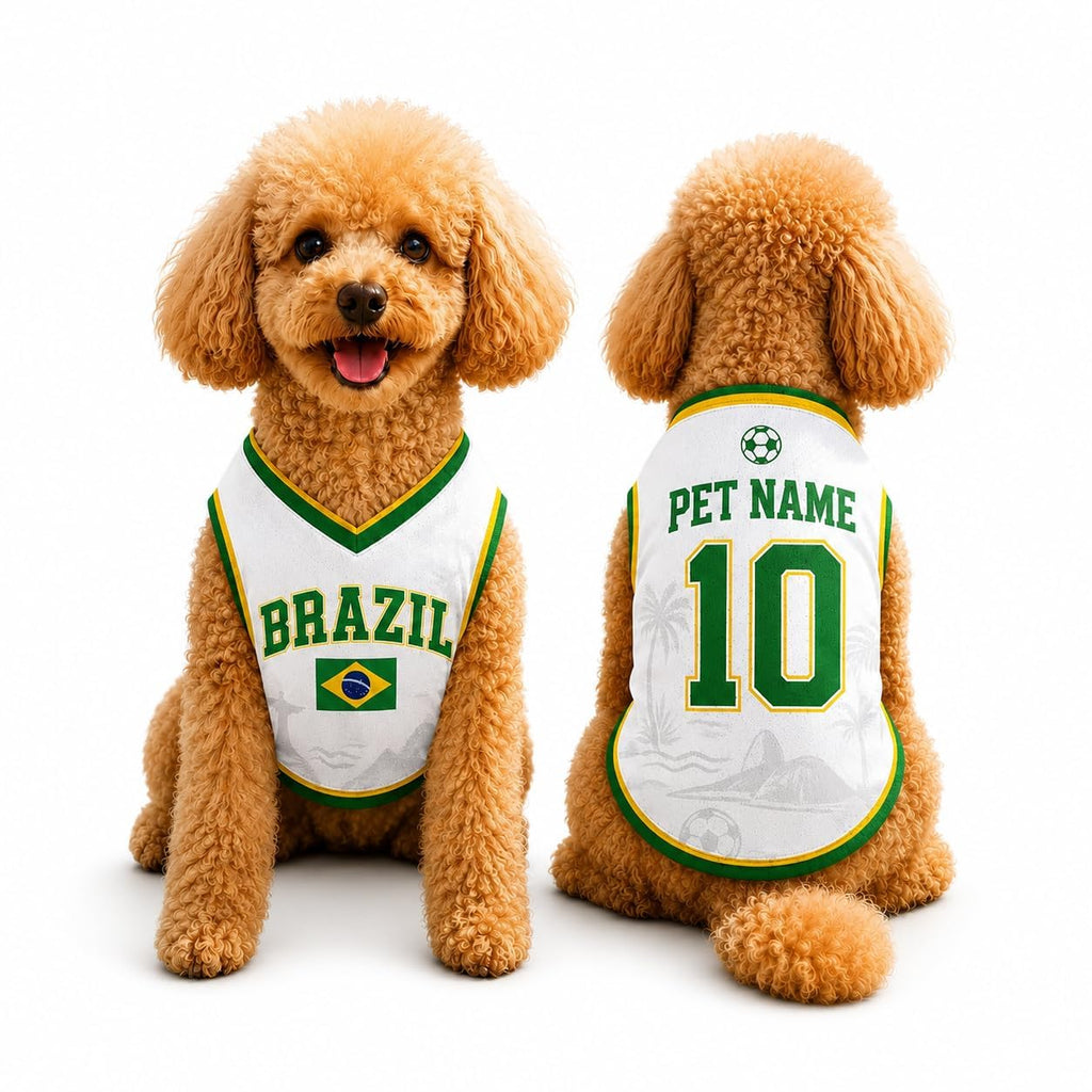 T Shirt Chien Personnalisé Style 2026, Maillot Drapeau Pays avec Nom Numéro, Tissu Mesh Léger Respirant pour Petit Moyen Grand Chien, Cadeau Fan Foot