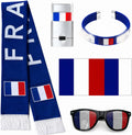 5-Piece France Flag Stand Kit, France Flag Scarf Bracelet Glasses Make-up Headband, Accessories Fan World Cup 2026, France Football Team Jersey, Supporter Kit for Stadium Party