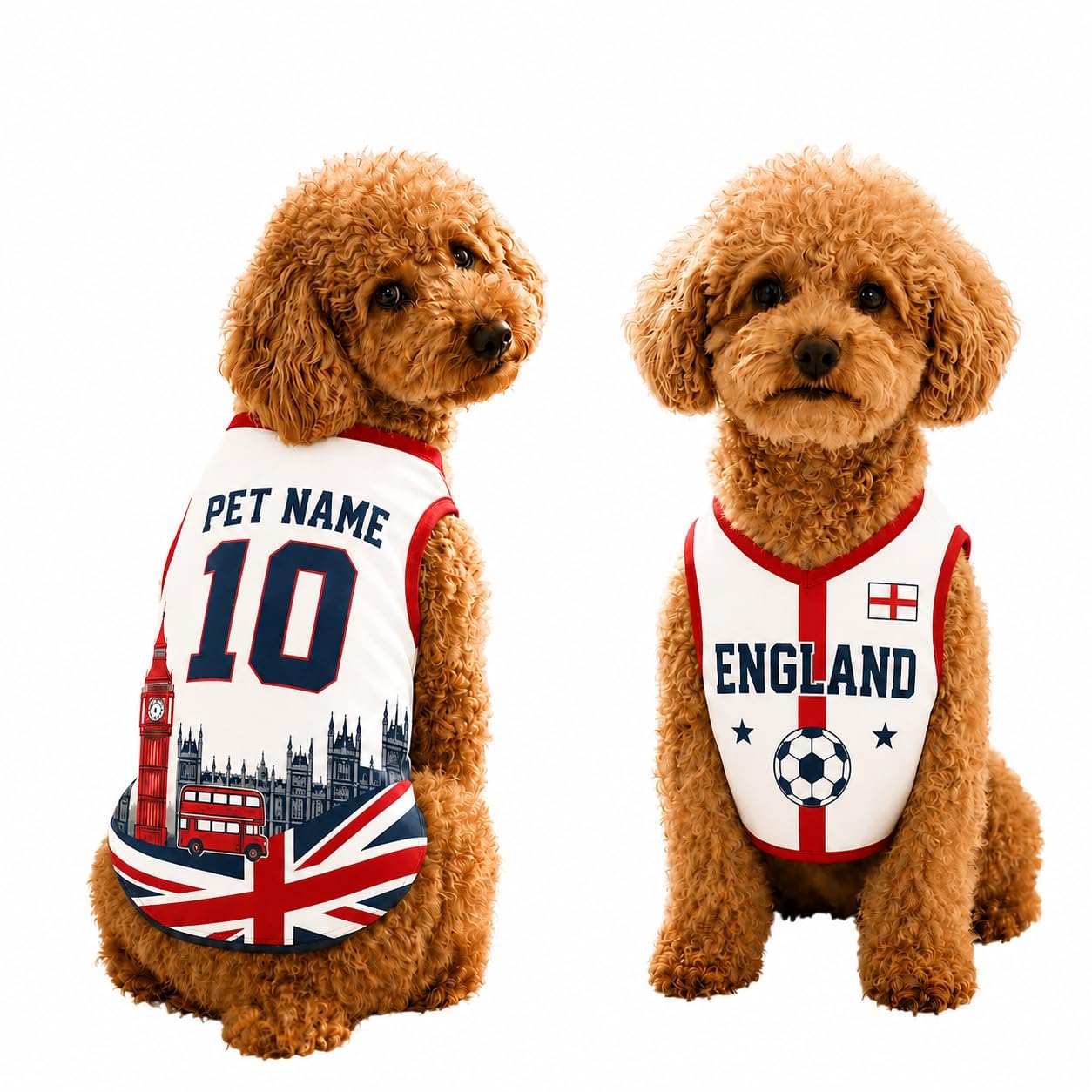 T Shirt Chien Personnalisé Style 2026, Maillot Drapeau Pays avec Nom Numéro, Tissu Mesh Léger Respirant pour Petit Moyen Grand Chien, Cadeau Fan Foot