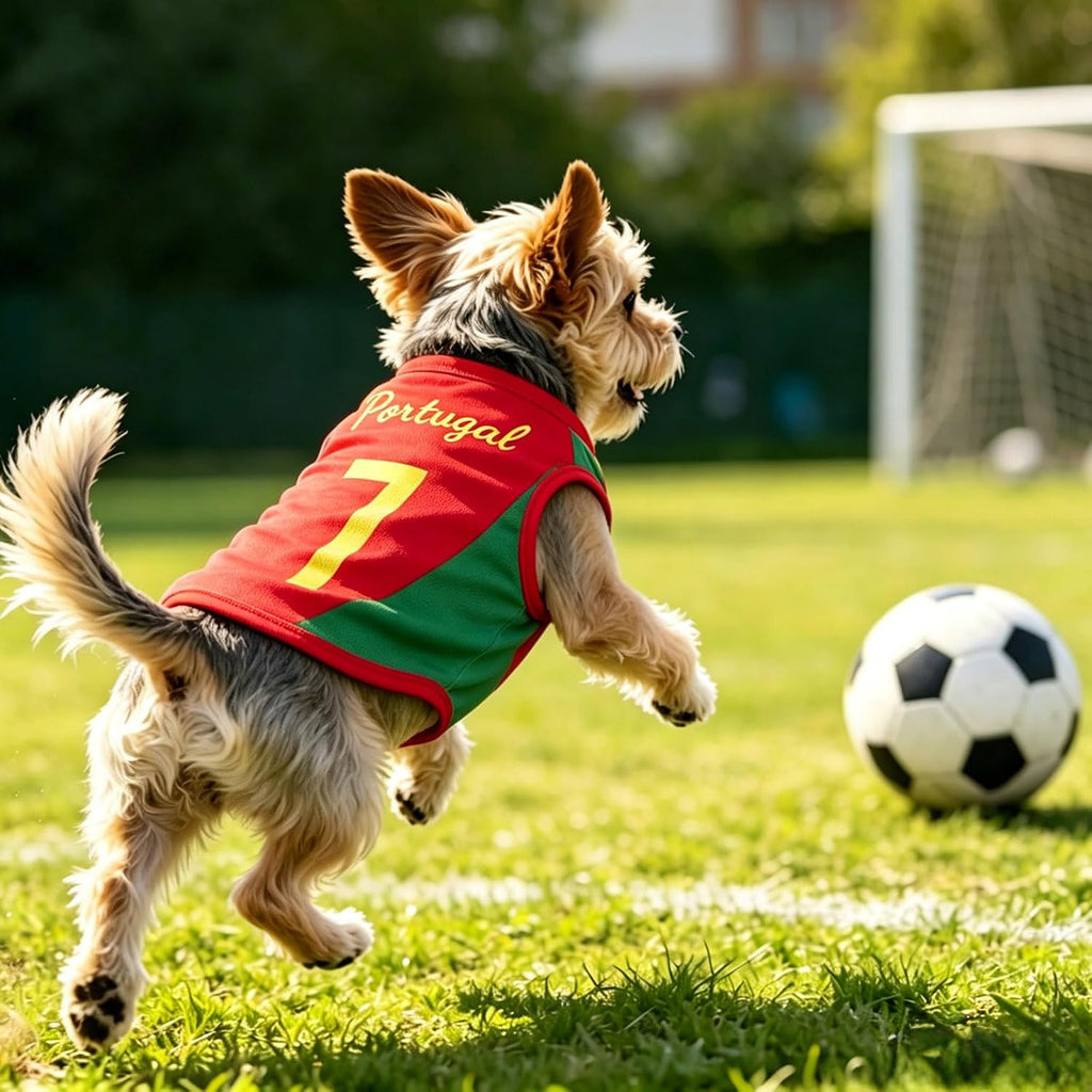 Maillot de Foot pour Chien, Maillot sans Manches à Thème National, Vêtement de Sport Chien T Shirt pour Petit Moyen Grand Chiens, Football Supporters Cats Dogs Pyjama Sportif Compagnie Vêtement
