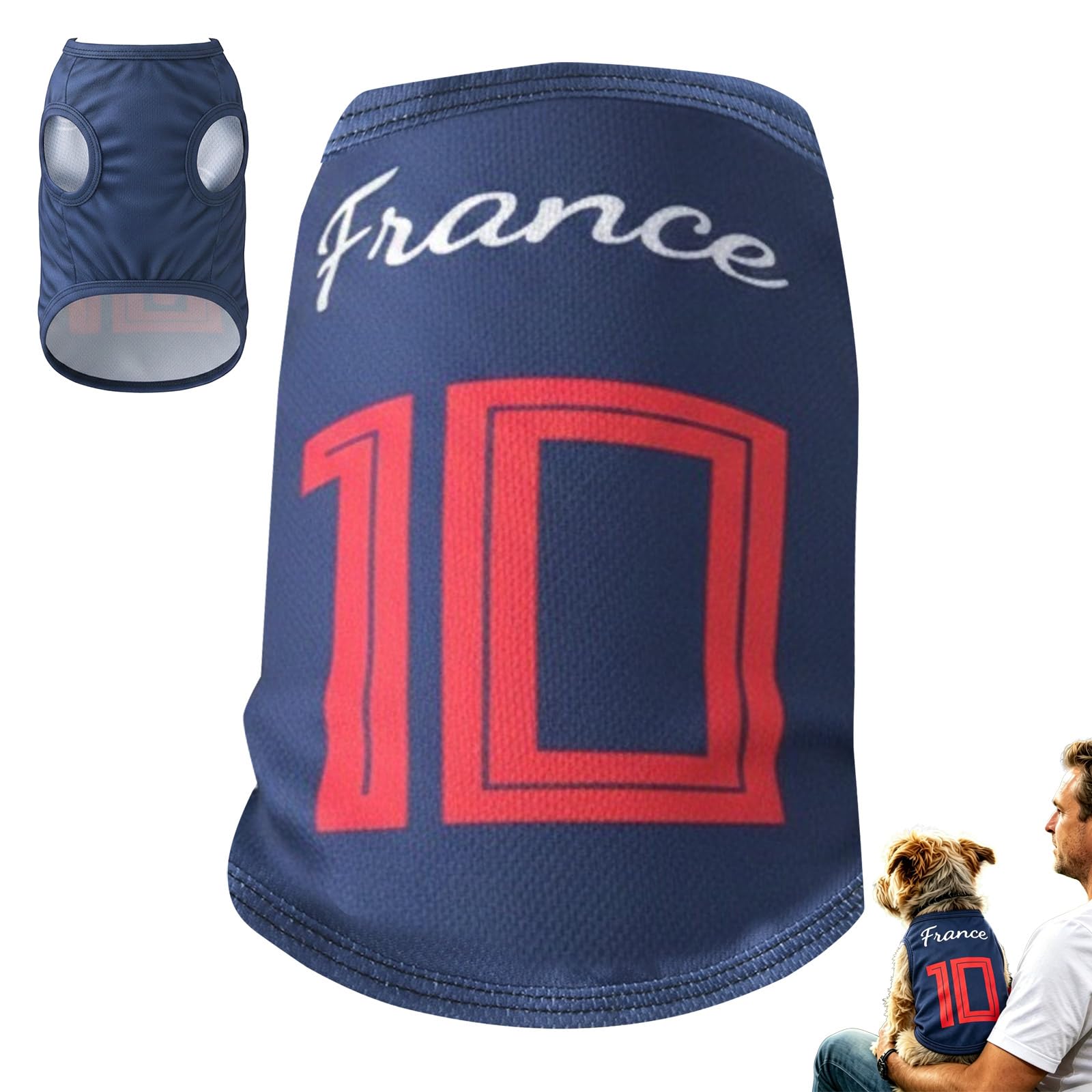 Maillot de Foot pour Chien, Maillot sans Manches à Thème National, Vêtement de Sport Chien T Shirt pour Petit Moyen Grand Chiens, Football Supporters Cats Dogs Pyjama Sportif Compagnie Vêtement
