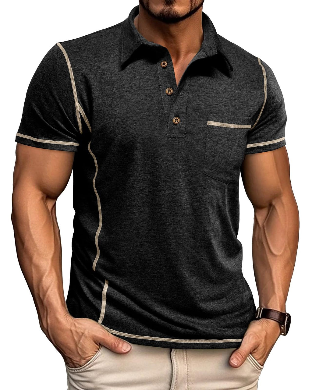 Men's Short Sleeve Polo Shirt Summer Golf Tee Shirt Sport Regular Fit Casual T-Shirts M-3XL