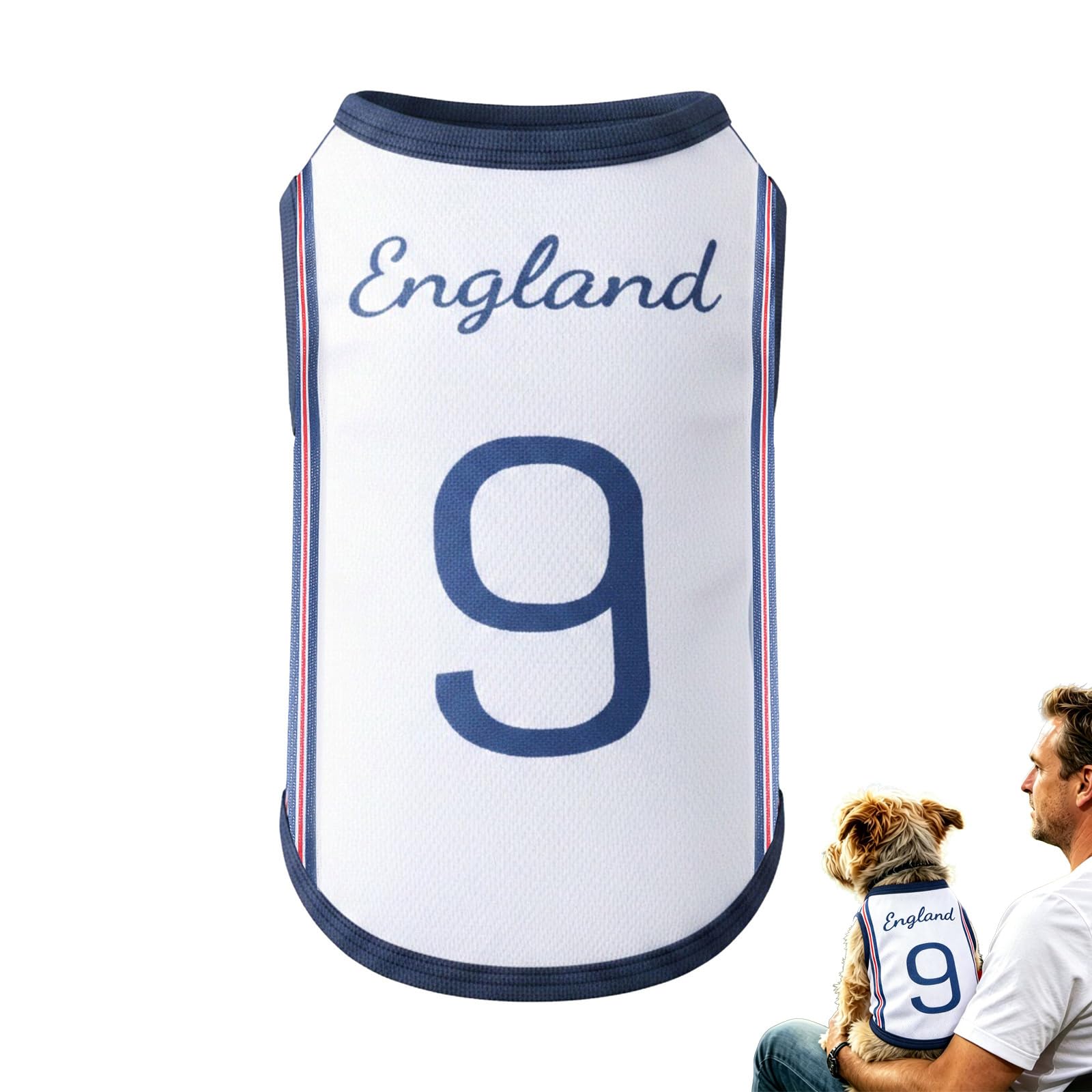Maillot de Foot pour Chien, Maillot sans Manches à Thème National, Vêtement de Sport Chien T Shirt pour Petit Moyen Grand Chiens, Football Supporters Cats Dogs Pyjama Sportif Compagnie Vêtement