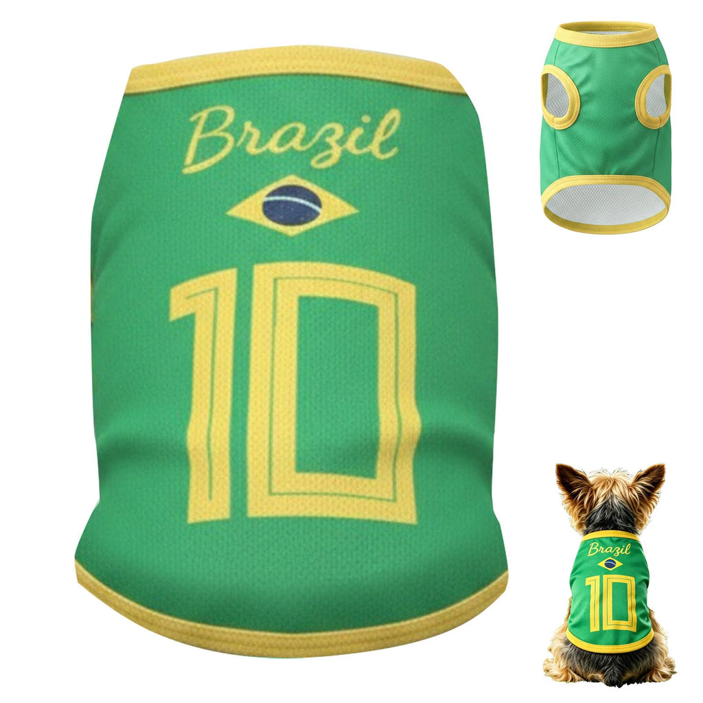 Maillot de Foot pour Chien, Maillot sans Manches à Thème National, Vêtement de Sport Chien T Shirt pour Petit Moyen Grand Chiens, Football Supporters Cats Dogs Pyjama Sportif Compagnie Vêtement