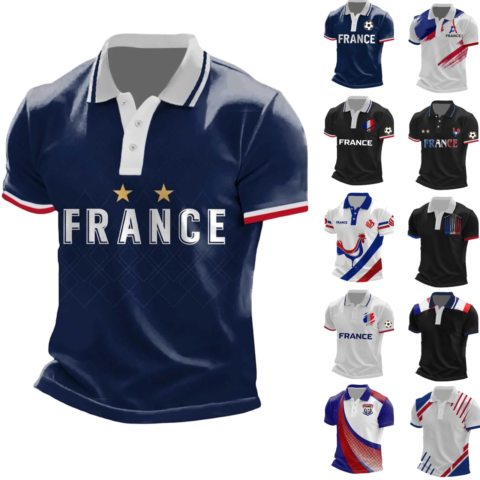 France 2026 Men's Football Supporter T-Shirt Streetwear, front view. Image 65 of 94.