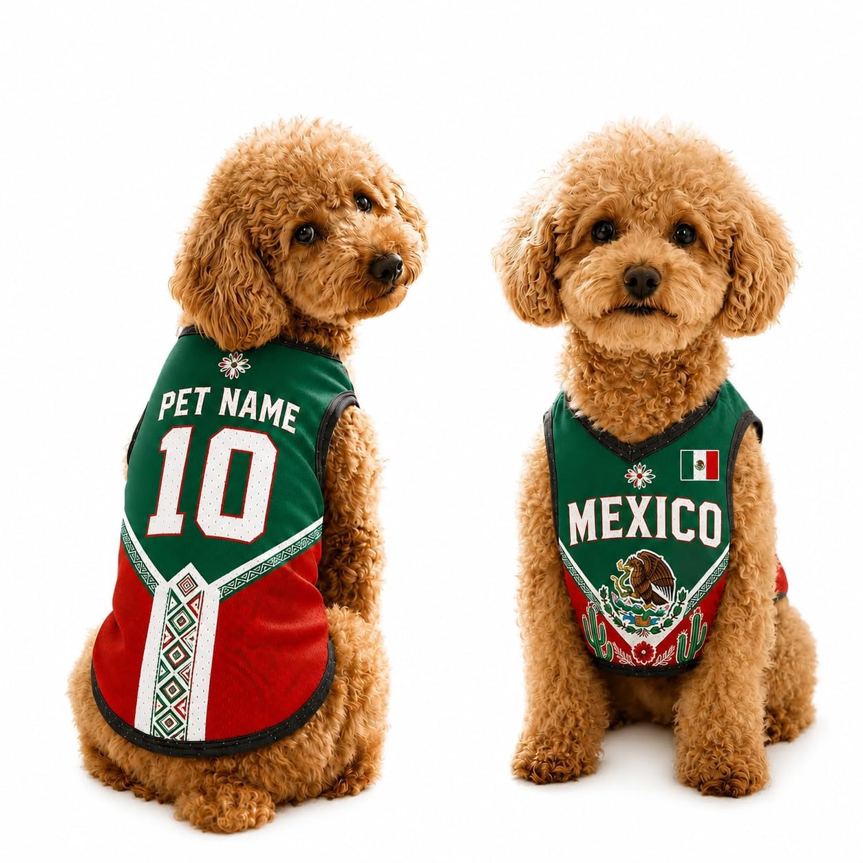 T Shirt Chien Personnalisé Style 2026, Maillot Drapeau Pays avec Nom Numéro, Tissu Mesh Léger Respirant pour Petit Moyen Grand Chien, Cadeau Fan Foot