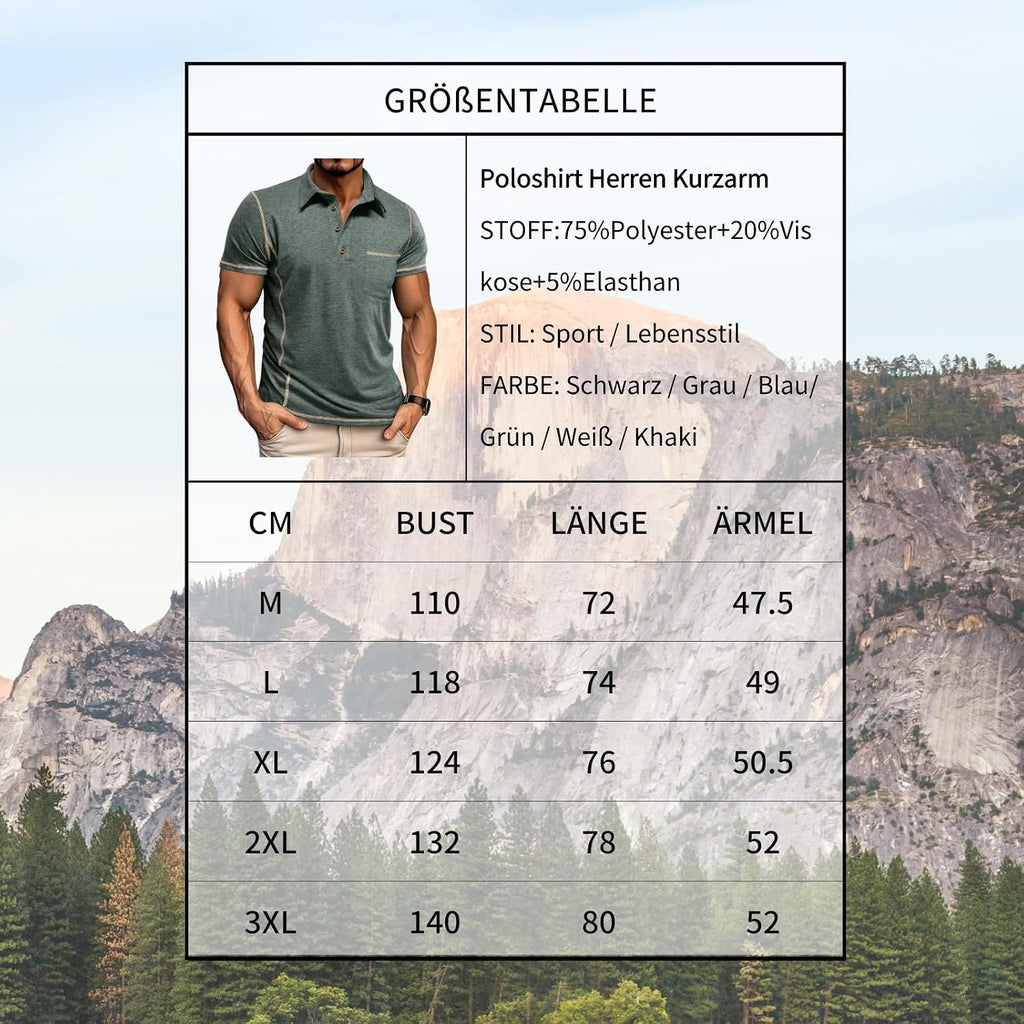 Men's Short Sleeve Polo Shirt Summer Golf Tee Shirt Sport Regular Fit Casual T-Shirts M-3XL