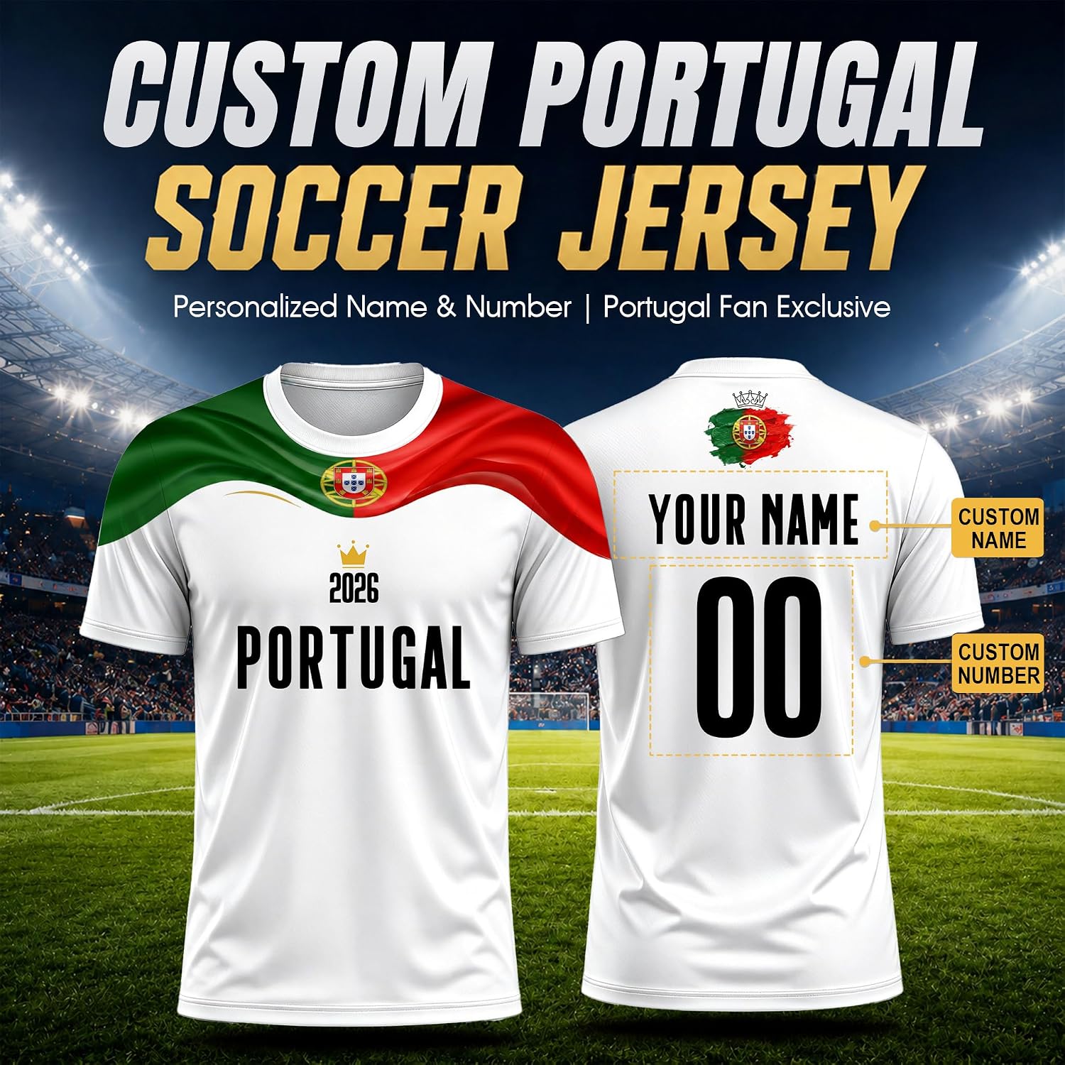 Personalised Football Jersey World Cup 2026, Men's Women's Kid 6 Teams with Name and Number