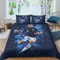 Kylian Mbappe 3D Duvet Cover Set, Microfibre 2-Piece Bedding Set with Zip, Duvet Cover and Pillowcases Single (135 x 200 cm)