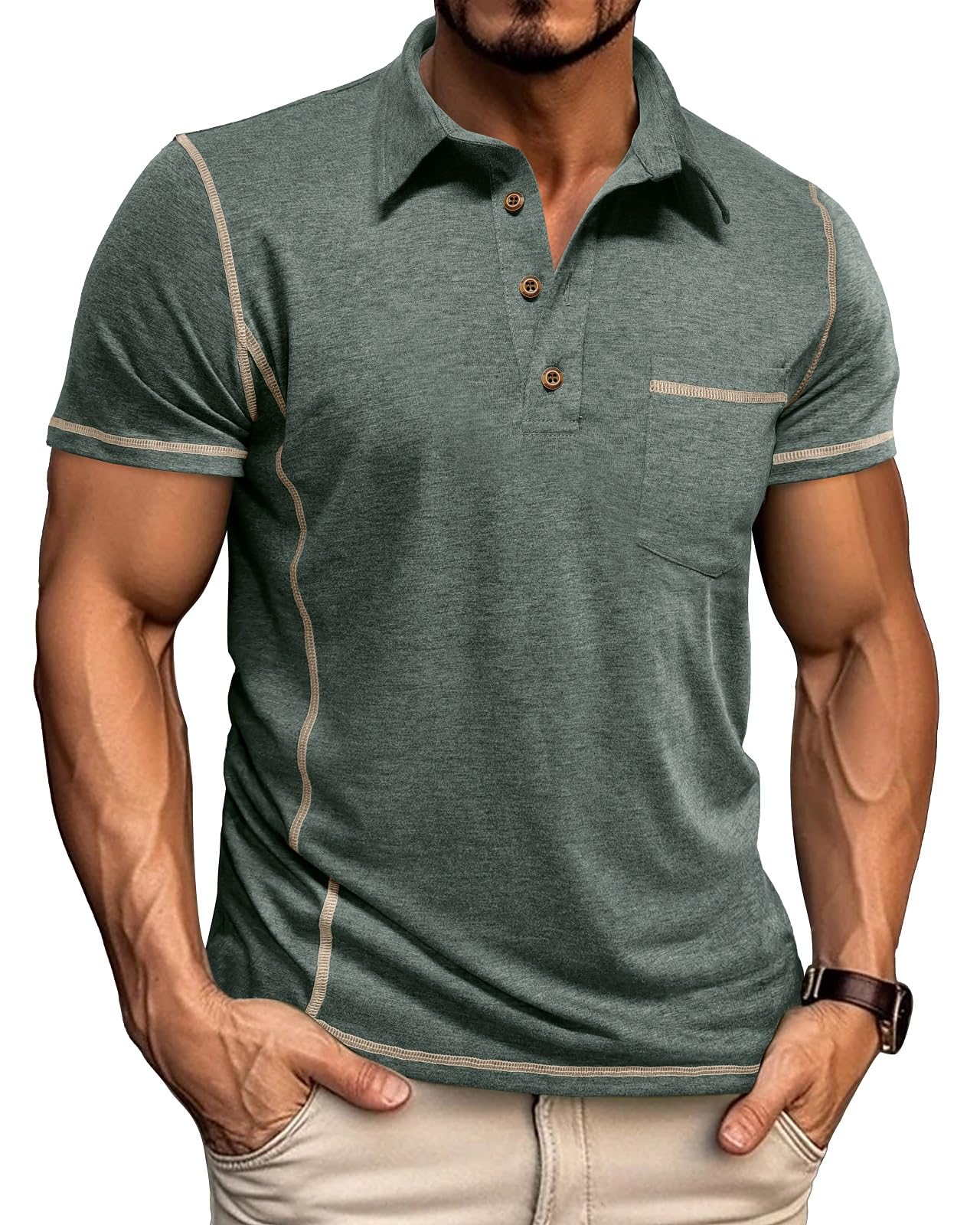 Men's Short Sleeve Polo Shirt Summer Golf Tee Shirt Sport Regular Fit Casual T-Shirts M-3XL