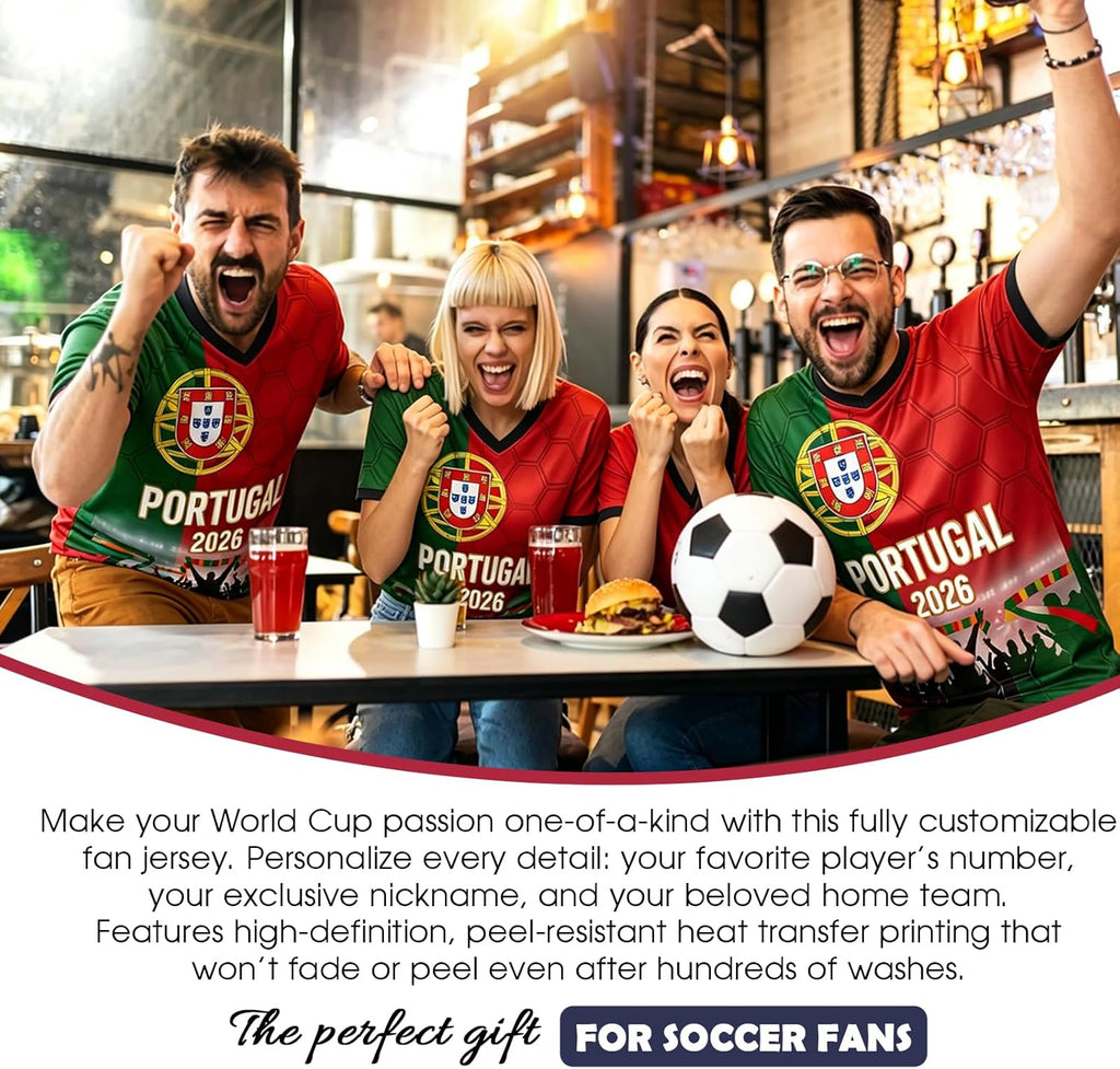 Customization World Cup 2026 Football Jersey for Children, Adults, Personalized Football Jersey for Name & Number, Comfortable and Breathable, for Matches and Training