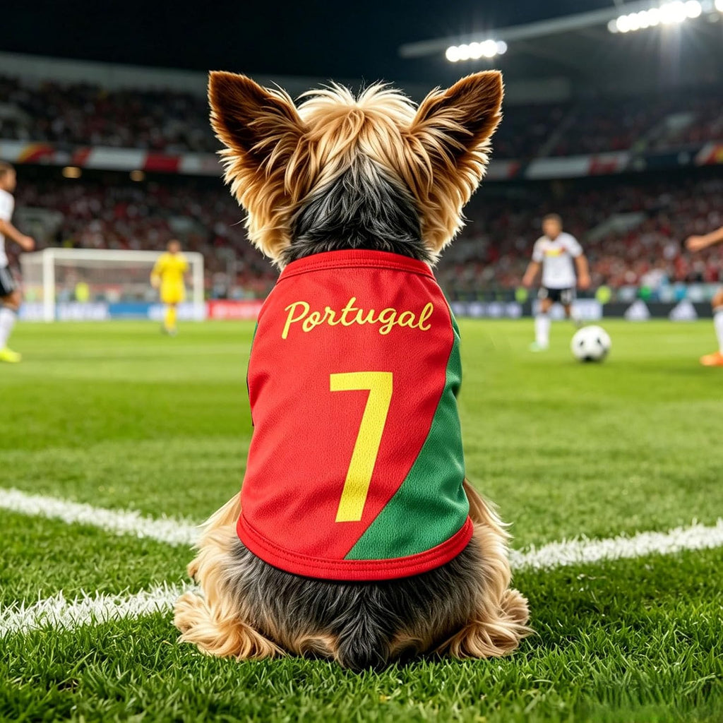 Maillot de Foot pour Chien, Maillot sans Manches à Thème National, Vêtement de Sport Chien T Shirt pour Petit Moyen Grand Chiens, Football Supporters Cats Dogs Pyjama Sportif Compagnie Vêtement