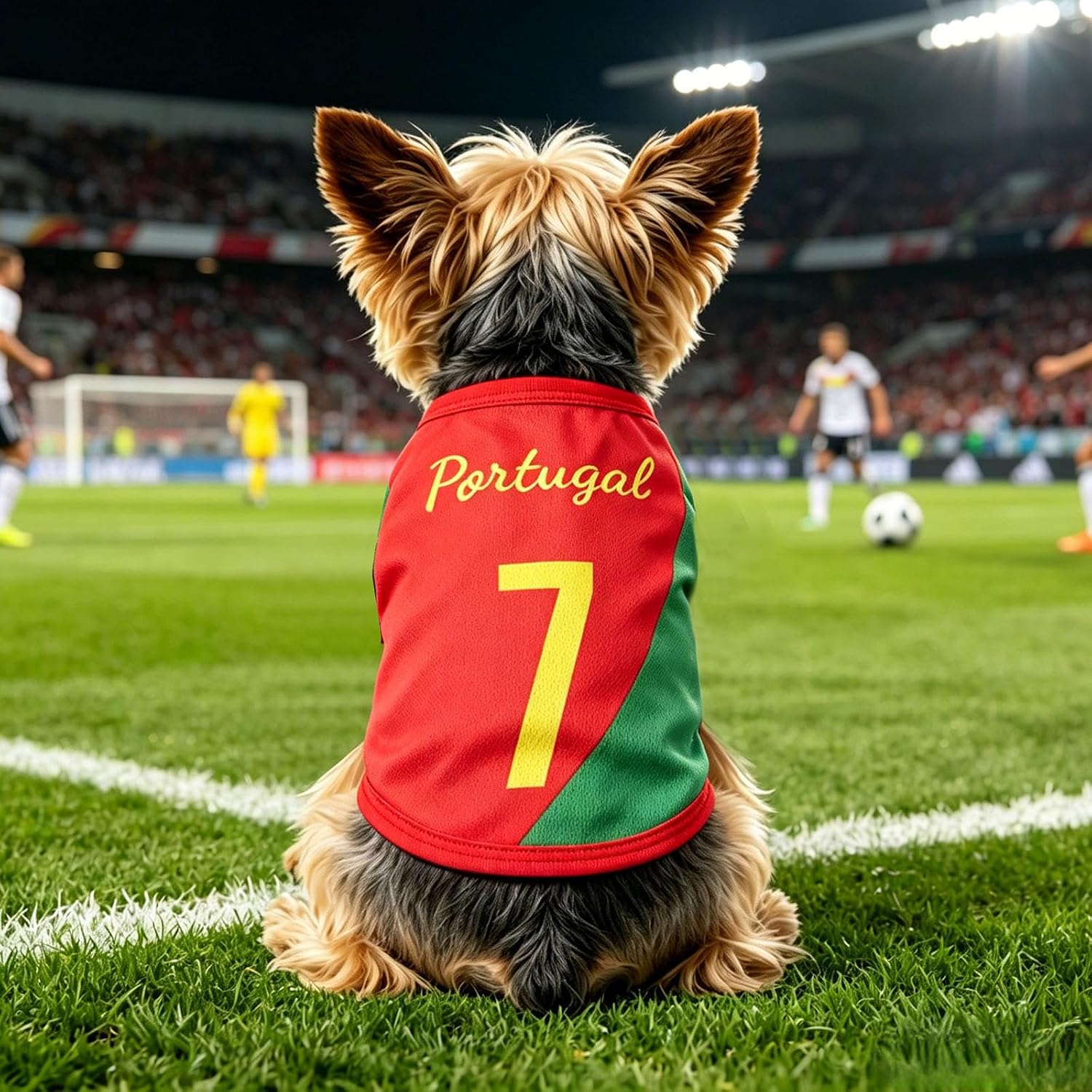 Maillot de Foot pour Chien, Maillot sans Manches à Thème National, Vêtement de Sport Chien T Shirt pour Petit Moyen Grand Chiens, Football Supporters Cats Dogs Pyjama Sportif Compagnie Vêtement