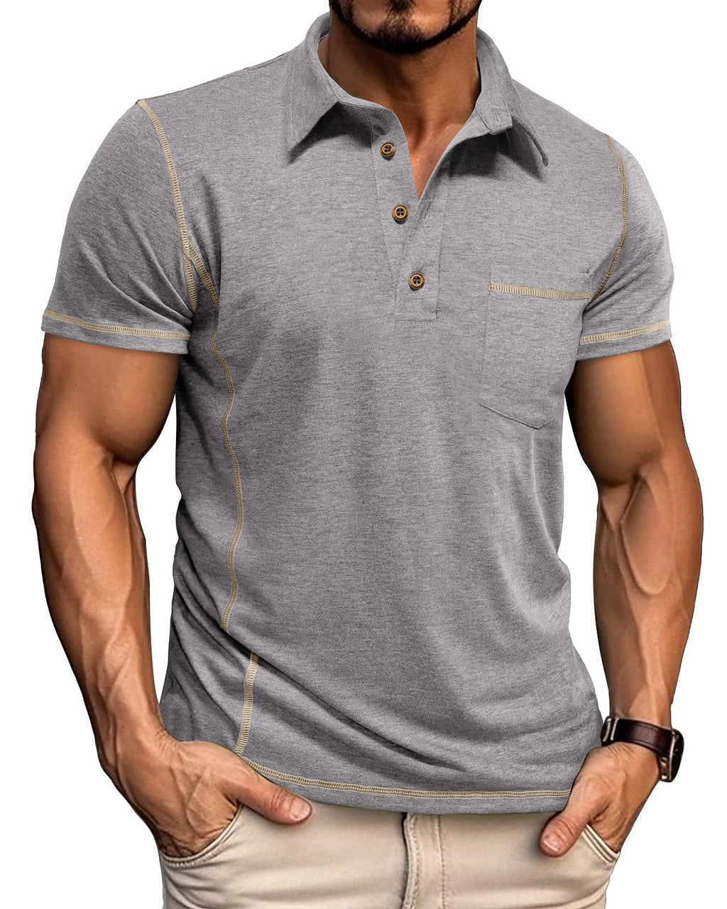 Men's Short Sleeve Polo Shirt Summer Golf Tee Shirt Sport Regular Fit Casual T-Shirts M-3XL